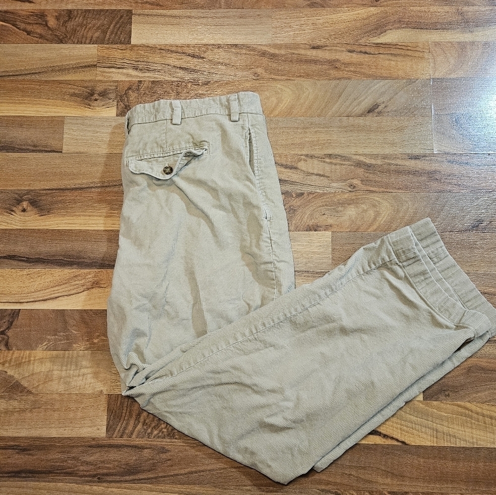 LL Bean Corduroy Pants Mens Size 40x30 Tan Straight Leg Classic Fit 279000 - Picture 1 of 10